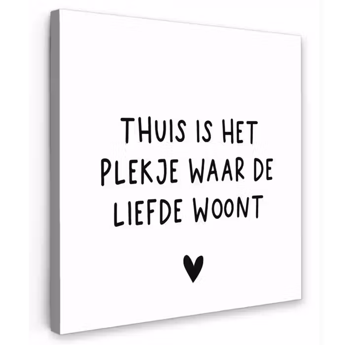 Spreuken - Thuis is het plekje waar de liefde woont - Quotes Tuinposter op houten frame 2 cm dik klein -3d