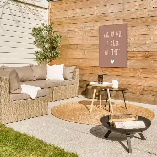 Spreuken - Van jou wil ik er nog wel eentje - Quotes Tuinposter op houten frame 2 cm dik klein -sfeer2