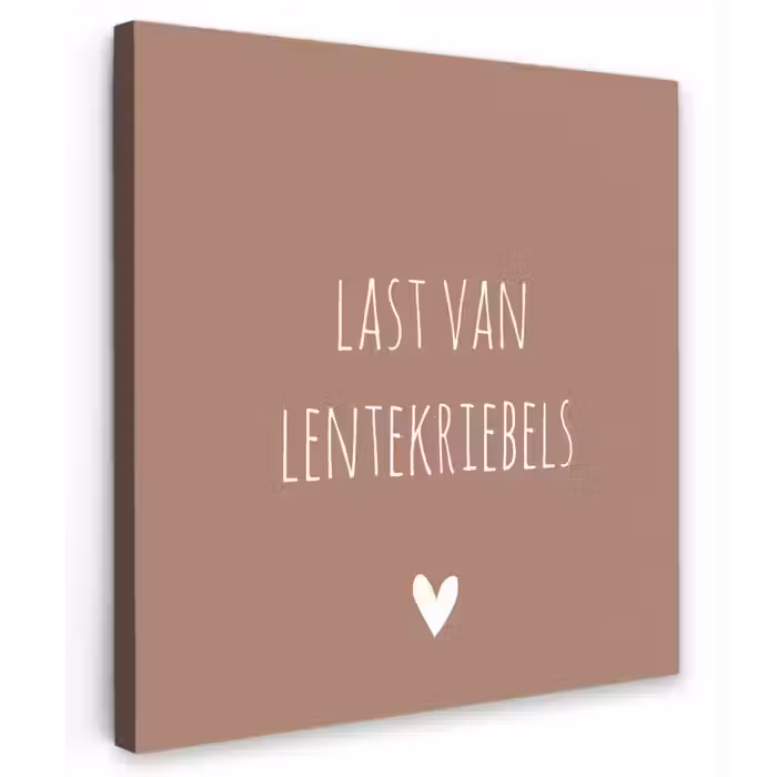 Spreuken - Last van lentekriebels - Quotes Tuinposter op houten frame 2 cm dik klein -3d