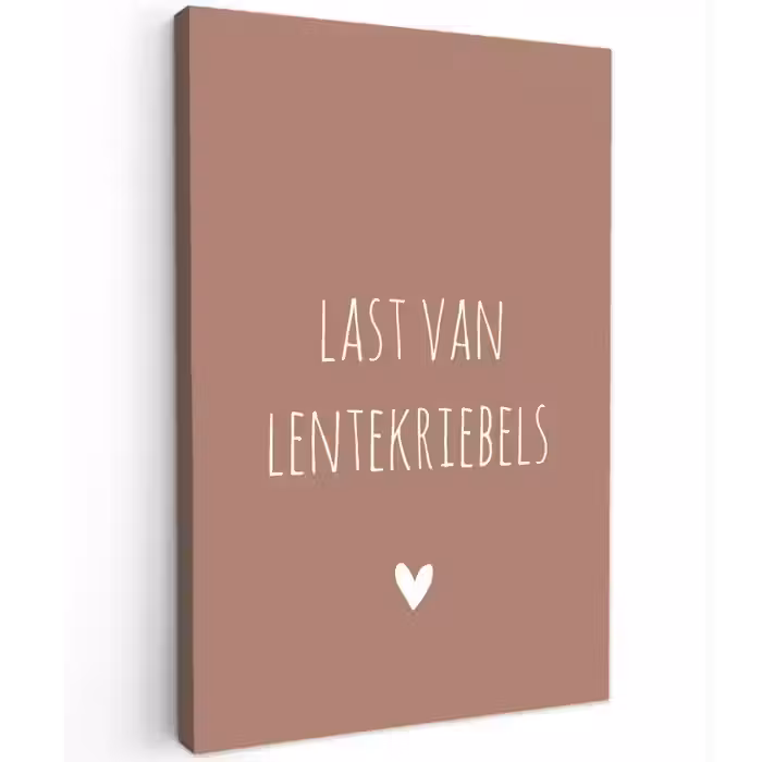 Spreuken - Last van lentekriebels - Quotes Tuinposter op houten frame 2 cm dik klein -3d