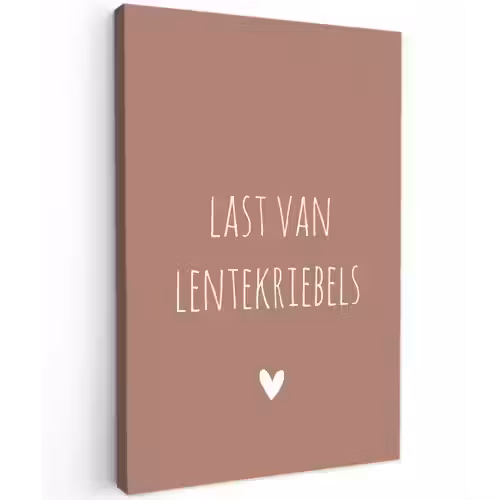 Spreuken - Last van lentekriebels - Quotes Tuinposter op houten frame 2 cm dik klein -3d