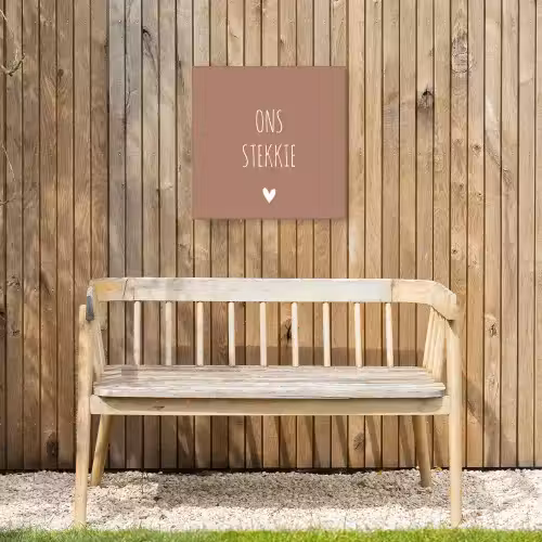 Spreuken - Ons stekkie - Quotes Tuinposter op houten frame 2 cm dik klein -sfeer4