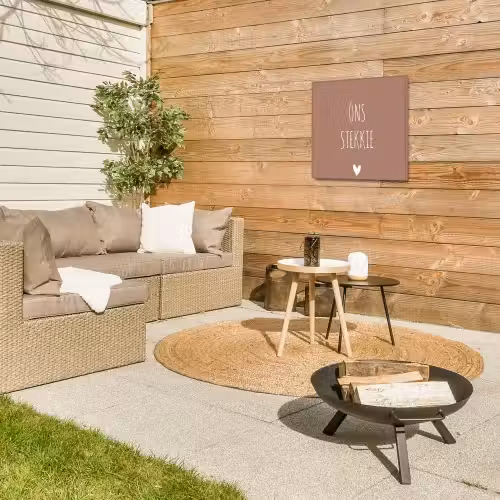 Spreuken - Ons stekkie - Quotes Tuinposter op houten frame 2 cm dik klein -sfeer2