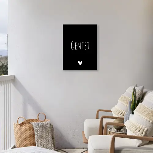 Spreuken - Quotes - Geniet Tuinposter op houten frame 2 cm dik klein -sfeer1