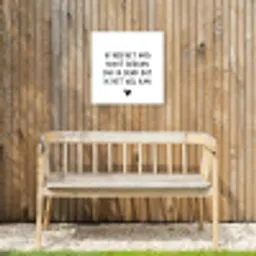 Spreuken - Quotes - Ik heb het nog nooit gedaan dus Tuinposter op houten frame 2 cm dik klein -sfeer4