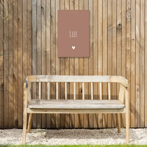 Spreuken - Quotes - Lief Tuinposter op houten frame 2 cm dik klein -sfeer4