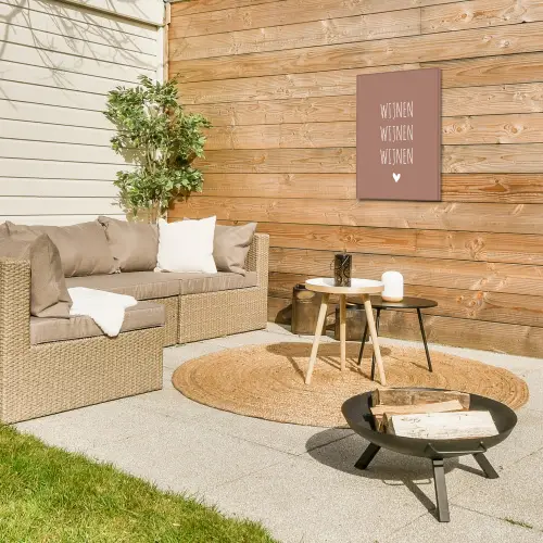 Spreuken - Quotes - Wijnen wijnen wijnen Tuinposter op houten frame 2 cm dik klein -sfeer2