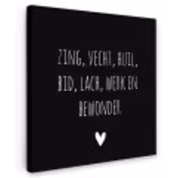 Spreuken - Ramses Shaffy - Zing vecht huil bid lach werk en bewonder - Quotes Tuinposter op houten frame 2 cm dik klein -3d