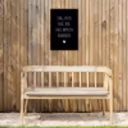 Spreuken - Zing vecht huil bid lach werk en bewonder - Quotes - Ramses Shaffy Tuinposter op houten frame 2 cm dik klein -sfeer4