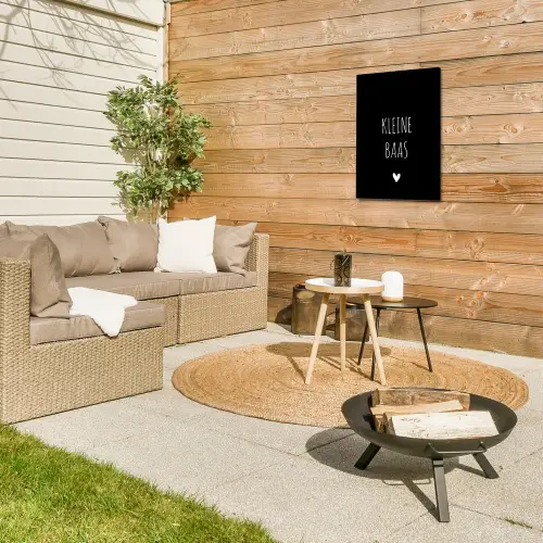 Spreuken - Kleine baas - Quotes Tuinposter op houten frame 2 cm dik klein -sfeer2