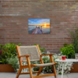 Rustige Zonsondergang Tuinposter op houten frame 2 cm dik klein -sfeer3