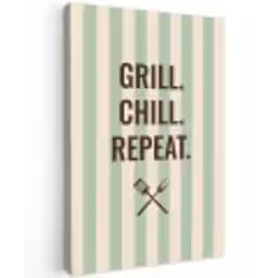 Quote - Strepen - Grill Tuinposter op houten frame 2 cm dik klein -3d