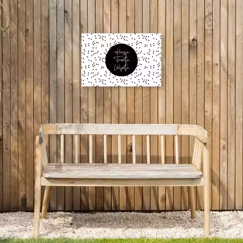 Quotes - Huisje. Tuintje. Wijntje. - Wijn - Tekst Tuinposter op houten frame 2 cm dik klein -sfeer4
