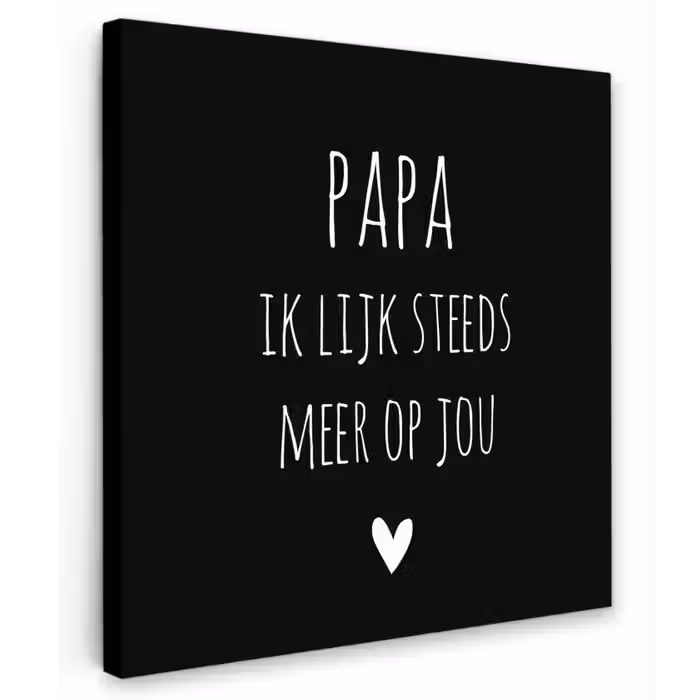 Quotes - Papa ik lijk steeds meer op jou - Stef Bos - Papa - Spreuken Tuinposter op houten frame 2 cm dik klein -3d