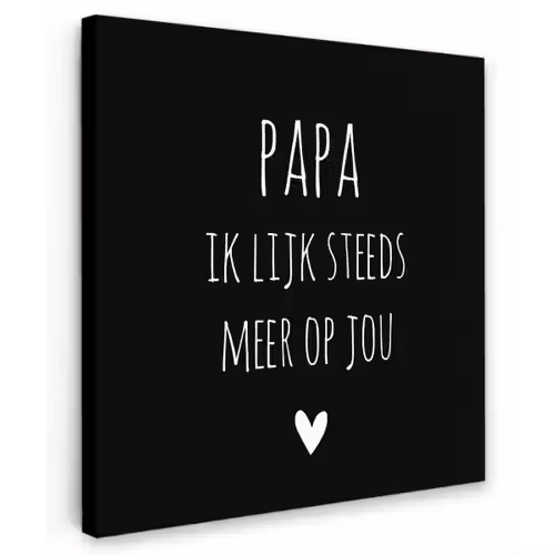 Quotes - Papa ik lijk steeds meer op jou - Stef Bos - Papa - Spreuken Tuinposter op houten frame 2 cm dik klein -3d