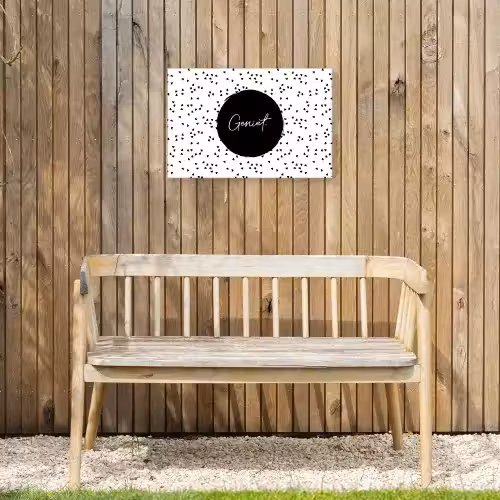 Quotes - Geniet - Zomer - Tekst Tuinposter op houten frame 2 cm dik klein -sfeer4