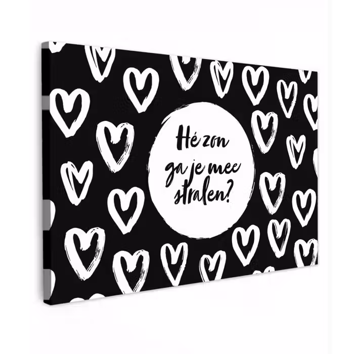Quotes - Hé zon, ga je mee stralen? - Tekst - Zon - Zomer Tuinposter op houten frame 2 cm dik klein -3d