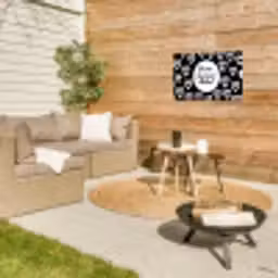 Quotes - Hé zon, ga je mee stralen? - Tekst - Zon - Zomer Tuinposter op houten frame 2 cm dik klein -sfeer2