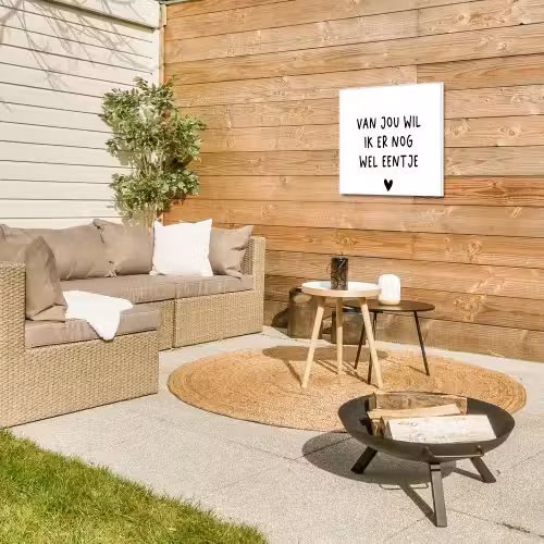 Quotes - Van jou wil ik er nog wel eentje - Spreuken Tuinposter op houten frame 2 cm dik klein -sfeer2