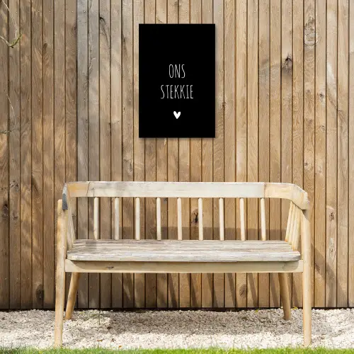 Quotes - Ons stekkie - Spreuken Tuinposter op houten frame 2 cm dik klein -sfeer4