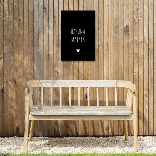 Quotes - Spreuken - Hakuna matata Tuinposter op houten frame 2 cm dik klein -sfeer4