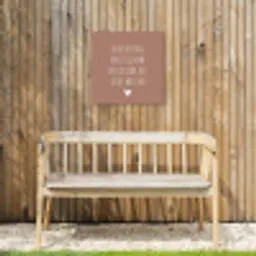 Quotes - Spreuken - Ik heb het nog nooit gedaan dus Tuinposter op houten frame 2 cm dik klein -sfeer4