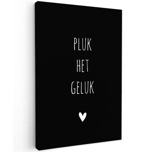 Quotes - Spreuken - Pluk het geluk Tuinposter op houten frame 2 cm dik klein -3d