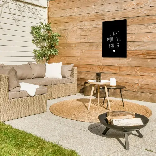 Quotes - Spreuken - Jij bent mij liever dan lief Tuinposter op houten frame 2 cm dik klein -sfeer2