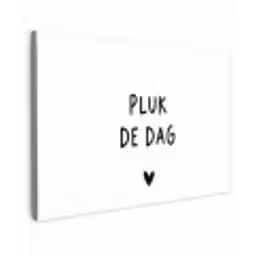 Quotes - Pluk de dag - Tekst - Zwart wit - Hartje Tuinposter op houten frame 2 cm dik klein -3d