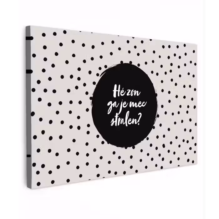 Quotes - Tekst - Hé zon ga je mee stralen? - Zon Tuinposter op houten frame 2 cm dik klein -3d