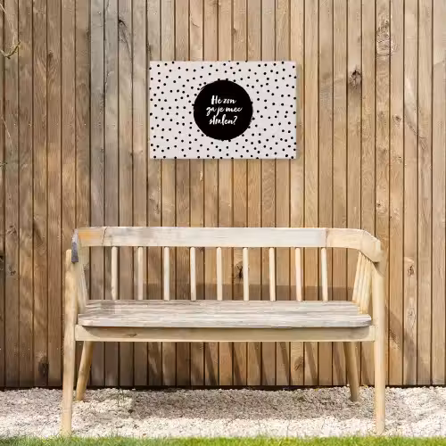 Quotes - Tekst - Hé zon ga je mee stralen? - Zon Tuinposter op houten frame 2 cm dik klein -sfeer4