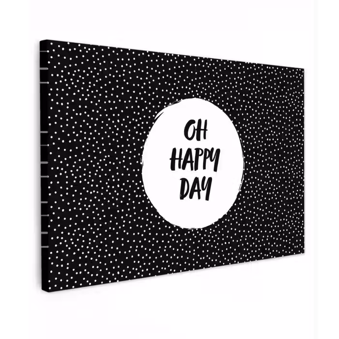 Quotes - Tekst - Oh happy day - Geluk Tuinposter op houten frame 2 cm dik klein -3d