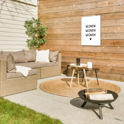 Quotes - Wijnen wijnen wijnen - Spreuken Tuinposter op houten frame 2 cm dik klein -sfeer2