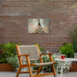 Konijn - Eieren - Kleurrijk Tuinposter op houten frame 2 cm dik klein -sfeer3