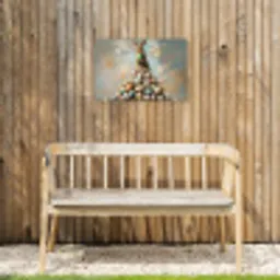 Konijn - Eieren - Kleurrijk Tuinposter op houten frame 2 cm dik klein -sfeer4