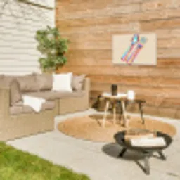 Regenboog - Lepel - Vork Tuinposter op houten frame 2 cm dik klein -sfeer2