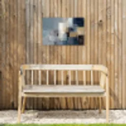 Rechthoeken - Abstract - Blauw Tuinposter op houten frame 2 cm dik klein -sfeer4