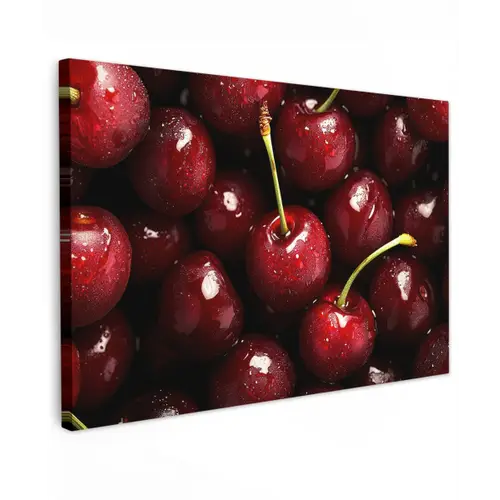 Rood - Fruit - Kersen Tuinposter op houten frame 2 cm dik klein -3d