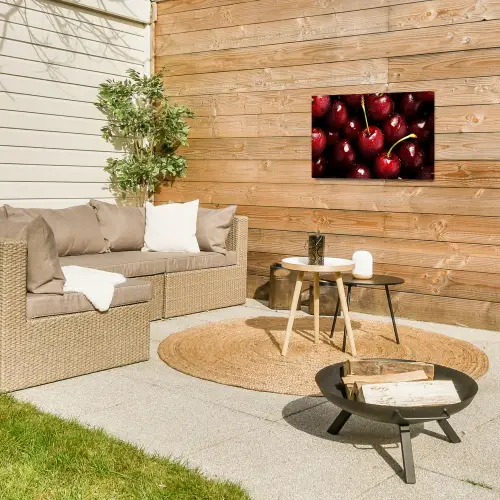 Rood - Fruit - Kersen Tuinposter op houten frame 2 cm dik klein -sfeer2