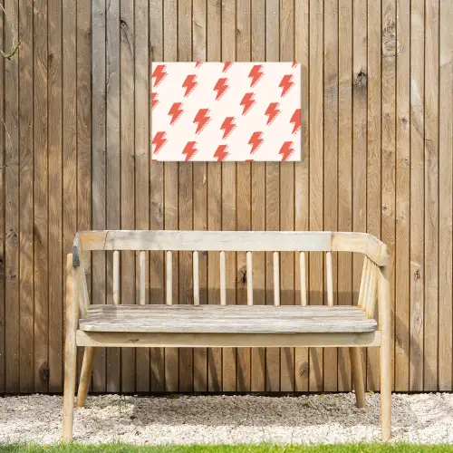 Rood - Bliksem - Roze Tuinposter op houten frame 2 cm dik klein 845 -sfeer4