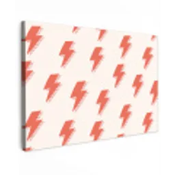 Rood - Bliksem - Roze Tuinposter op houten frame 2 cm dik klein 845 -3d
