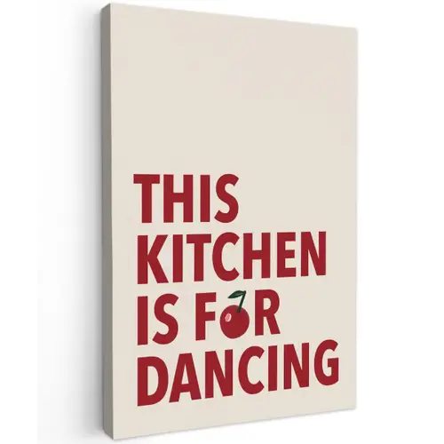 Rood - Quote - Kersen Tuinposter op houten frame 2 cm dik klein -3d