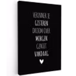 Herinner je gisteren droom over morgen geniet vandaag - Spreuken - Quotes Tuinposter op houten frame 2 cm dik klein -3d