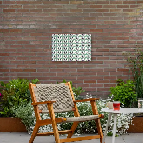 Retro - Modern - Groen Tuinposter op houten frame 2 cm dik klein 845 -sfeer3