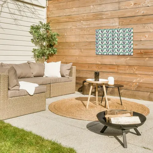 Retro - Modern - Groen Tuinposter op houten frame 2 cm dik klein 845 -sfeer2