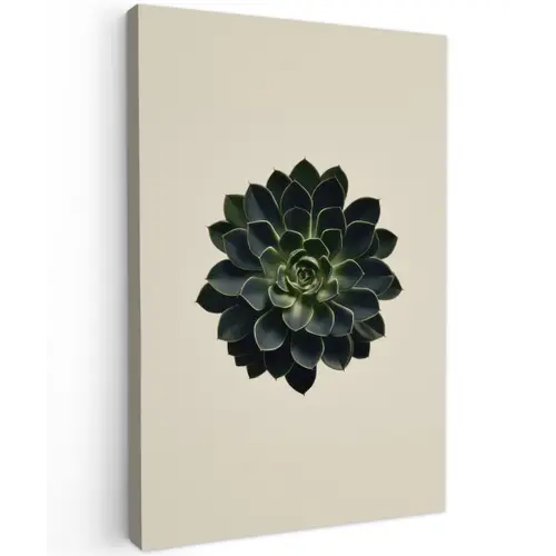 Rozet - Cirkelvormig - Donkergroen Tuinposter op houten frame 2 cm dik klein -3d