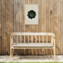 Rozet - Cirkelvormig - Donkergroen Tuinposter op houten frame 2 cm dik klein -sfeer4