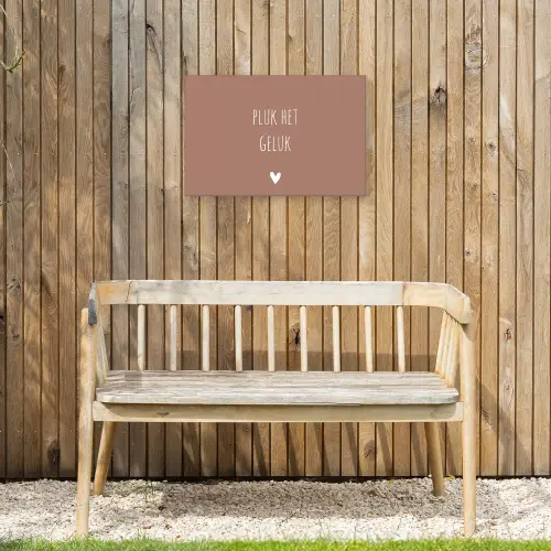 Pluk het geluk - Spreuken - Quotes Tuinposter op houten frame 2 cm dik klein -sfeer4
