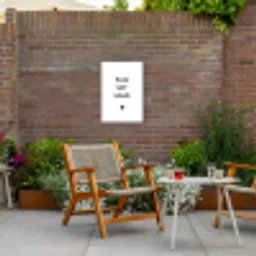 Pluk het geluk - Quotes - Spreuken Tuinposter op houten frame 2 cm dik klein -sfeer3