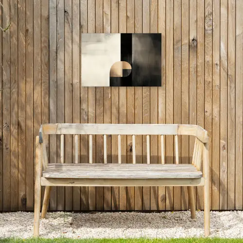Vormen - Modern - Zwart Tuinposter op houten frame 2 cm dik klein -sfeer4
